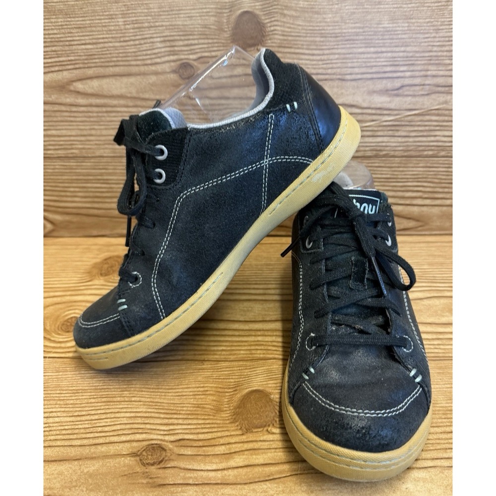 Ahnu Trail Hiking Shoes Sneakers Black Leather‎ Suede Shoes Womens Sz 6